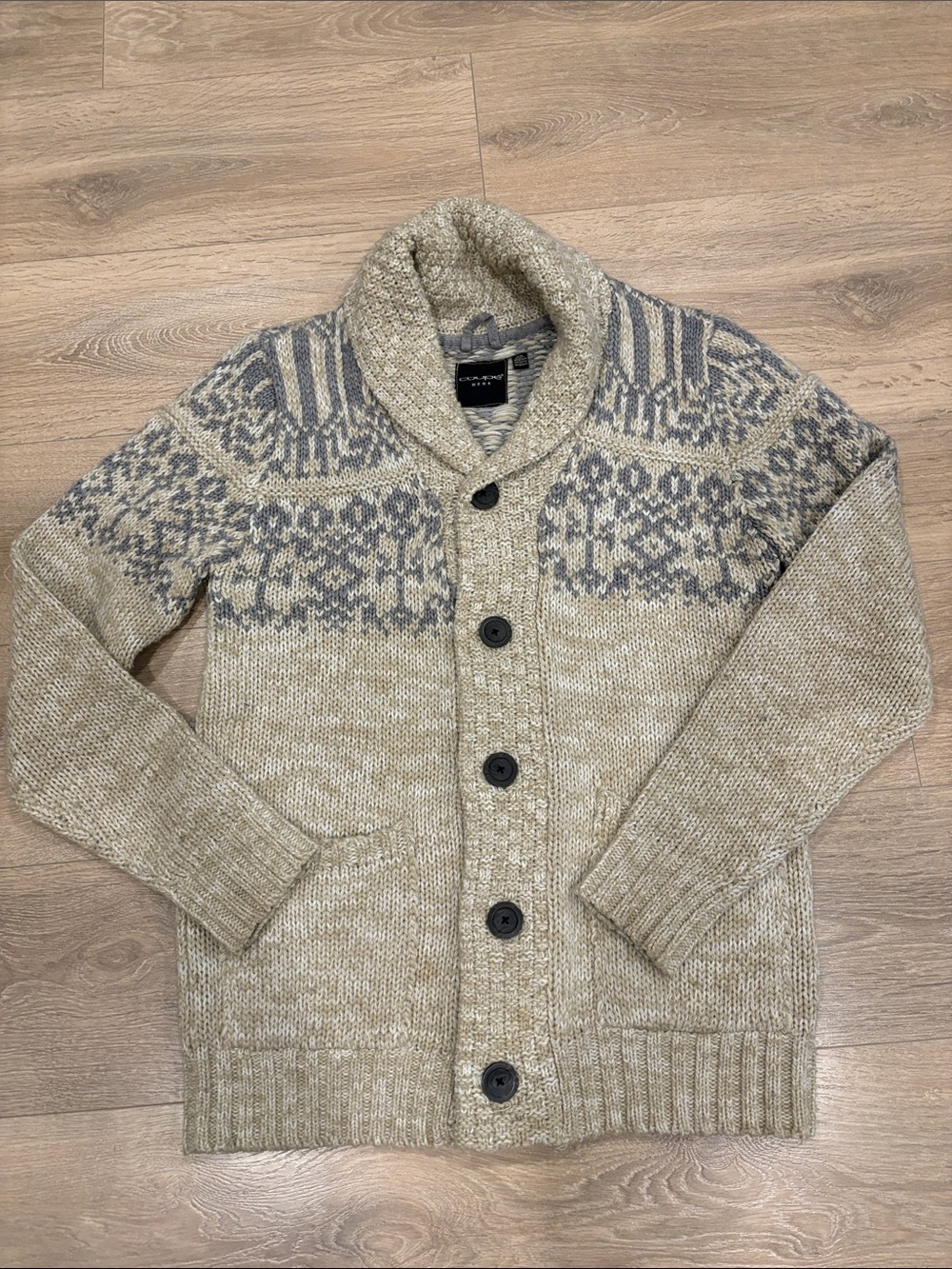 Men's Cowichan- style Button-Up Cardigan